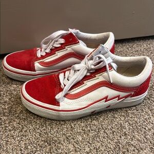 Vans Red and White Women's Sneakers